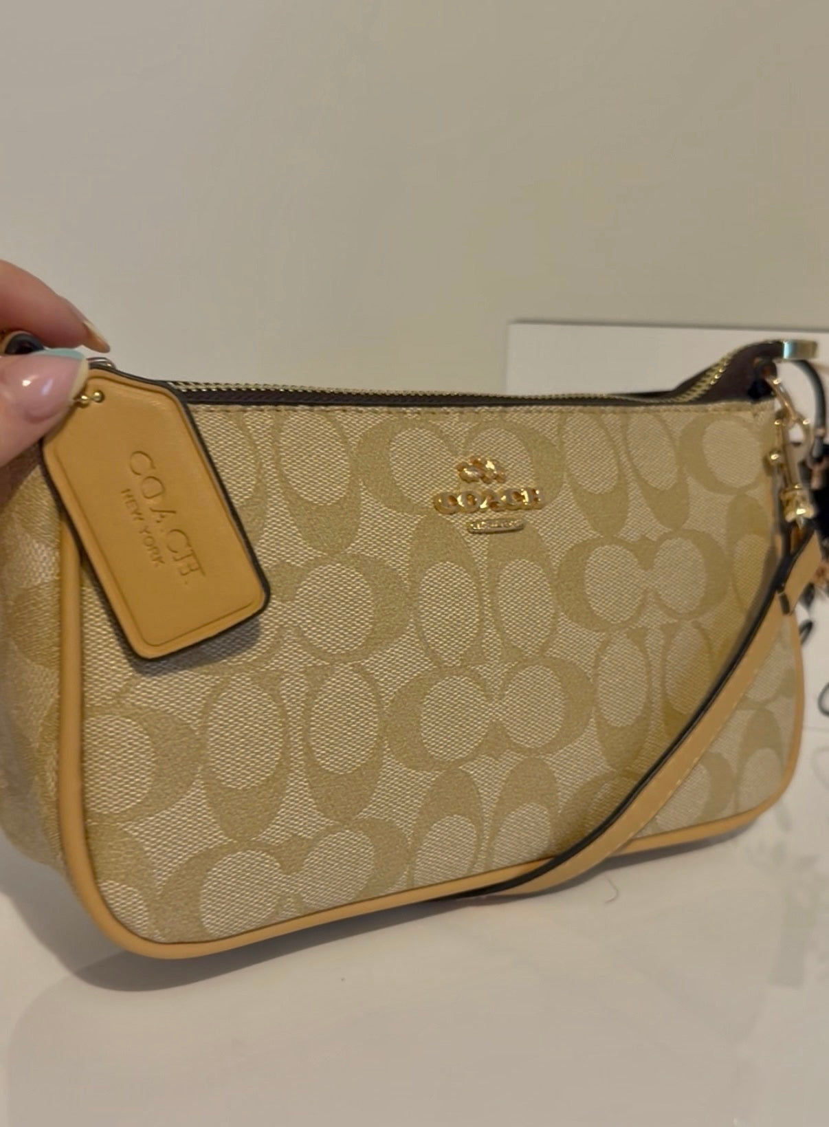 Beige monochrome shoulder bag (2 straps )
