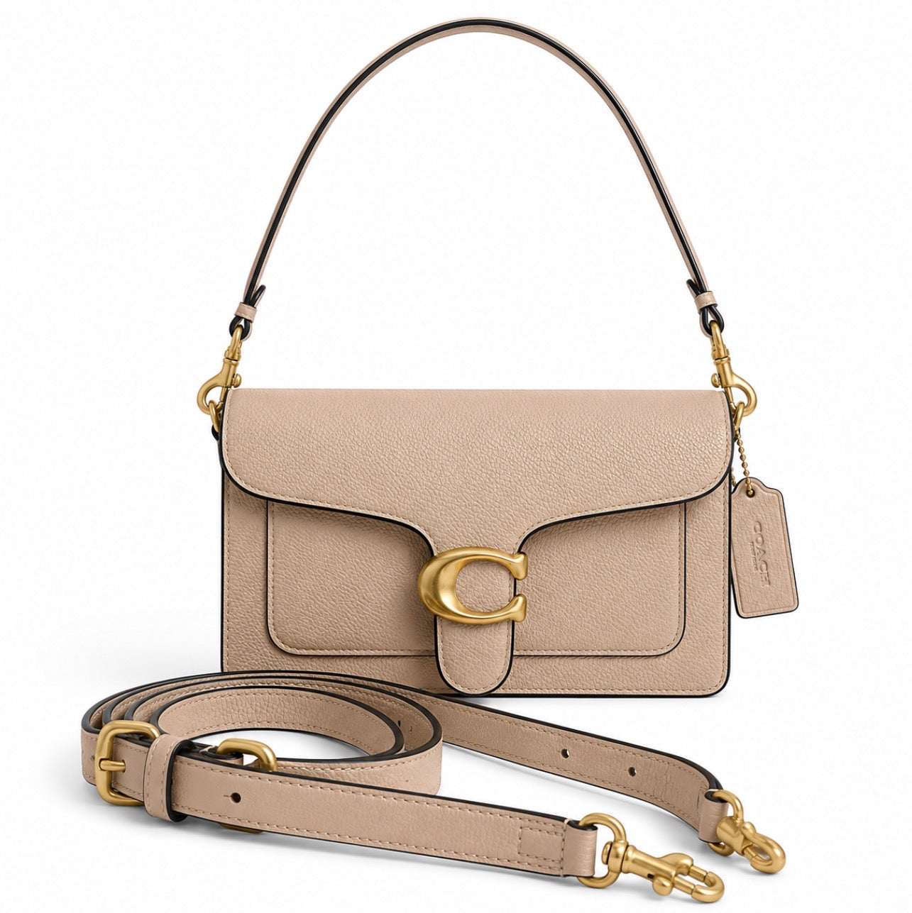 The classic beige shoulder bag