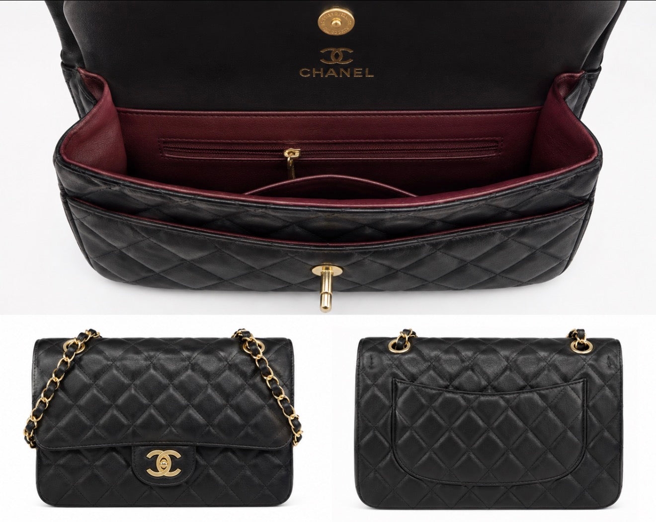 Black Quilted Chain Shoulder Bag