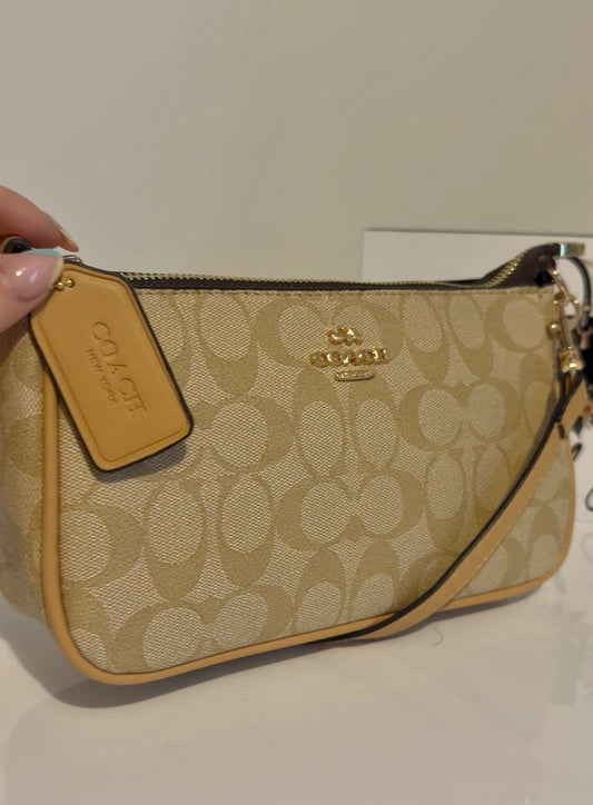 Beige monochrome shoulder bag (2 straps )