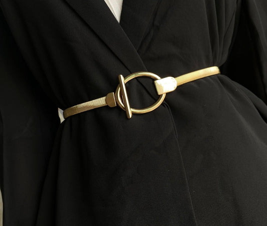Gold elastic waist belt