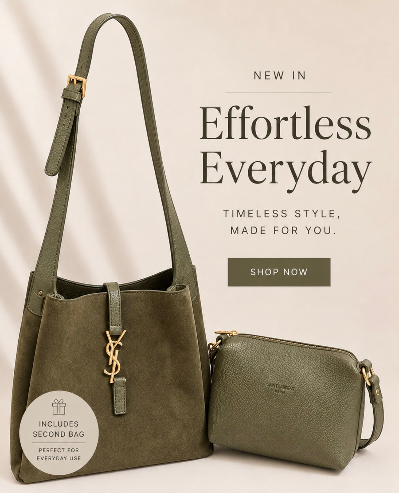 Suede leather luxury 2 in 1 bag