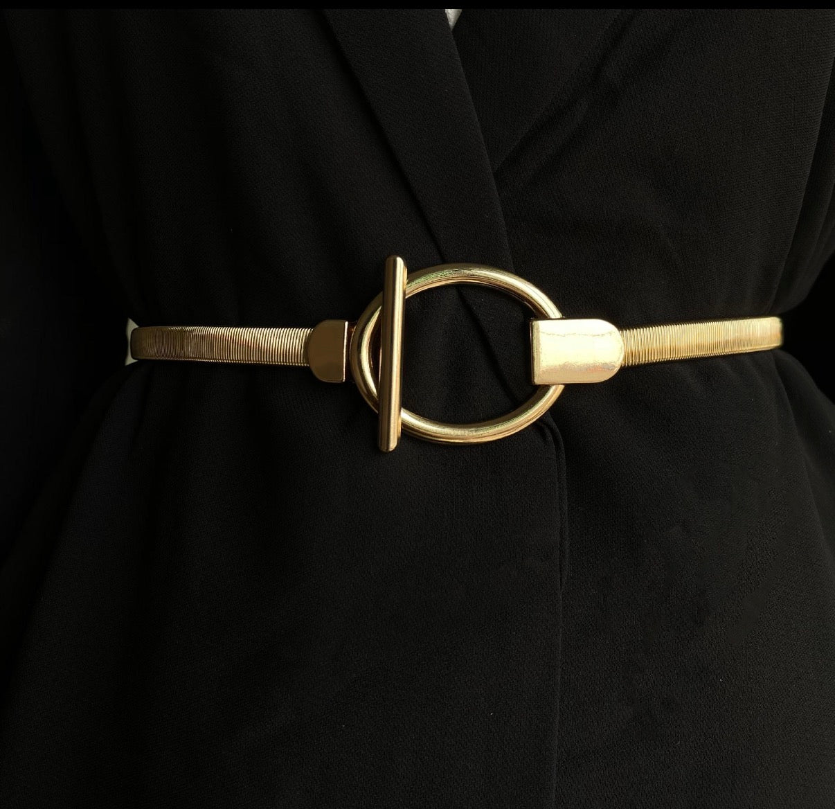 Gold elastic waist belt